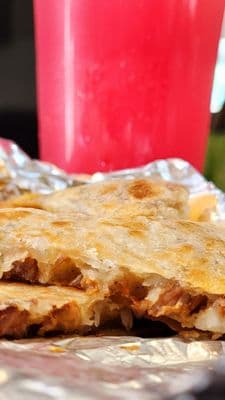 Pastor quesadilla closeup